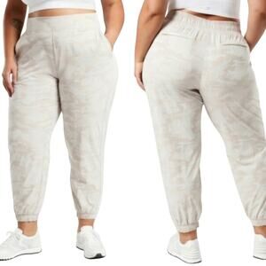 Athleta Brooklyn Jogger Pants Camo Pull On High Rise Abelone Gray White Womens 4